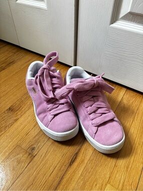 Pink PUMA Suede Platform Sneakers